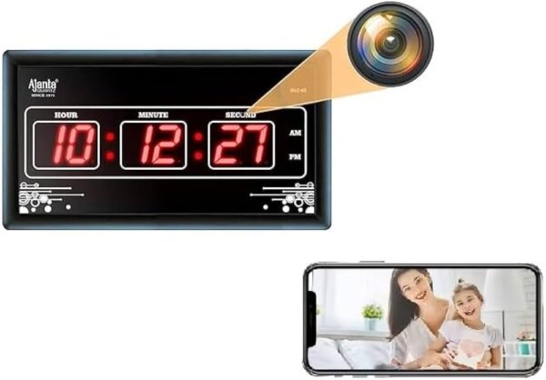 Digital Spy Camera Wall Clock Hidden with Motion Detection and Night Vision & SD Card Slot Full hd Mini spy Camera for Home & Office