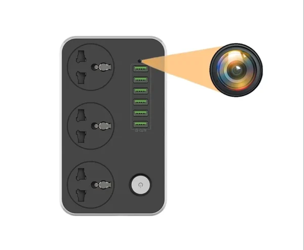 Spy Camera (4K HD Wireless Hidden 3 Port Switch Board Camera Micro Mini Spy Cam Watch Live 24 Hrs Smallest Wi-Fi Security Cameras Portable Nanny Cam Baby Monitor)